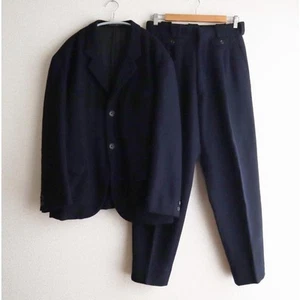 Yohji Yamamoto POUR HOMME 80s Dark Navy Wool 2B Suit Set M Vintage Japan - Picture 1 of 10