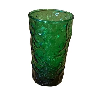 Anchor Hocking Crinkle Emerald Green Juice Glass Milano Tumbler VTG MCM 3.75” - Picture 1 of 3