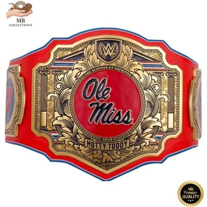 Ole Miss Rebels Legacy Championship Replica Wrestling Title Belt 2mm Brass Adult - Picture 1 of 7