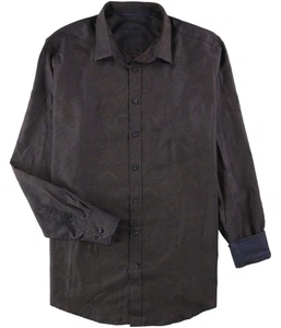 Tasso Elba Mens Tonal Paisley Button Up Shirt, Brown, Big & Tall, LT - Picture 1 of 1