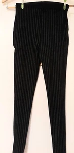 River Island pair black pinstriped quality leggings size 8-fab - Picture 1 of 3