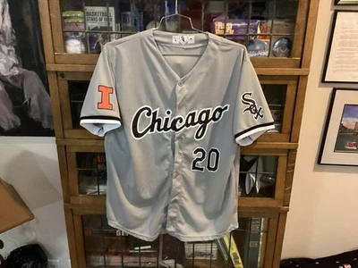 Футболка Chicago White Sox No20 ILLINI NIGHT с ЛОГОТИПОМ серая на пуговицах размер L - классная - Изображение 1 из 4