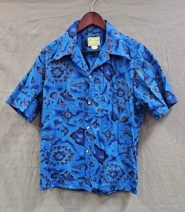 Vintage Ui-Maikai Hawaiian Shirt Map Fish Island New Made in Hawaii Large - Bild 1 von 3