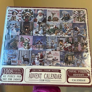 Advent Calendar Christmas 1008 Piece Vintage Look Jigsaw Puzzle - Picture 1 of 4