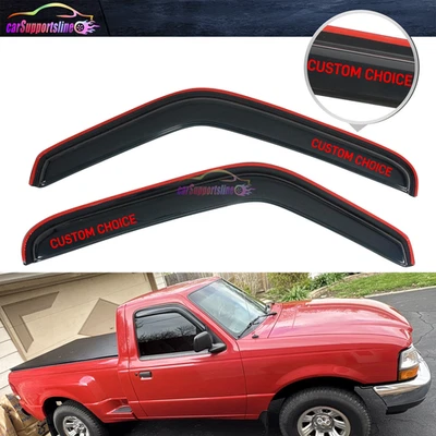 Visera de ventana en canal para Ford Ranger 93-11 cabina estándar - Elige tu emblema Foto 1 de 4
