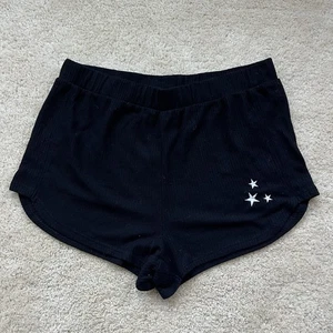 TopShop schwarze Damen-Lounge-Shorts mit gestickten Sternen – US-Größe M (8–10) – sehr guter Zustand - Bild 1 von 6