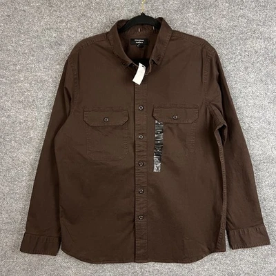 NEW Banana Republic Men Standard Fit Long Sleeve Button Down Shirt Brown Size M - Image 1 of 4