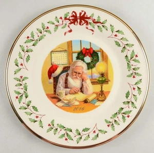 Lenox Holiday jährlicher Weihnachtsteller 2016 - Santa's List - verpackt 10934031 - Bild 1 von 1