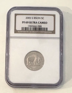 2005-S Jefferson Nickel BISON 5C NGC PF69 ULTRA CAMEO - Picture 1 of 2
