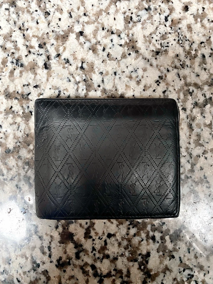 Saint Laurent Monogram Embossed Leather Bifold Luxury Wallet YSL Made in Italy - Image 1 of 3