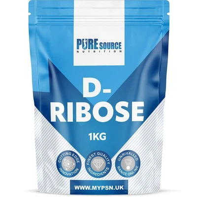 PURE SOURCE NUTRITION PSN D-RIBOSE RIBOSE 100% Pure 1Kg Pouch Great For ATP Energy Levels And CFS