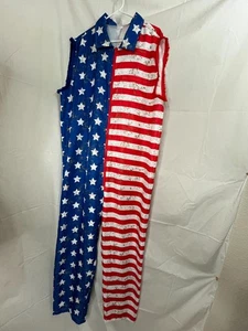 Spirit Patriotic Jumpsuit L XL Trailer Park USA Flag Costume America 4th of July - Picture 1 of 8