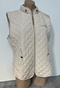 Entro Anthropologie Ivory Quilted Vest Jacket Shirt Top Size Large L EUC! - Picture 1 of 8