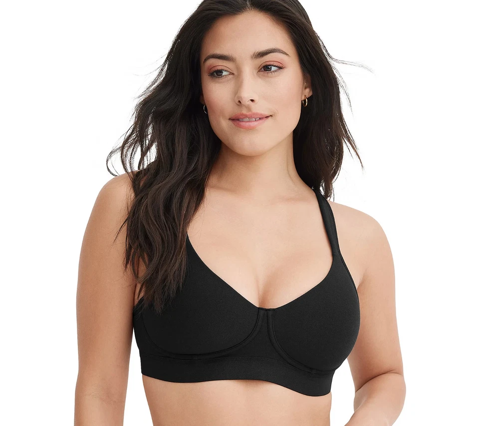 Jockey Cooling Cotton Full Coverage Lined Wirefree Bra Black 36 D A631878 - Image 1 of 1