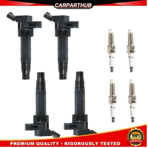 4x Ignition Coils & Iridium Spark Plug for Santa Fe Sonata Optima Sportage UF647 - Picture 1 of 15