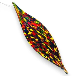 Vetro artistico vorticoso multicolore soffiato a mano 14" x 4" - Foto 1 di 9