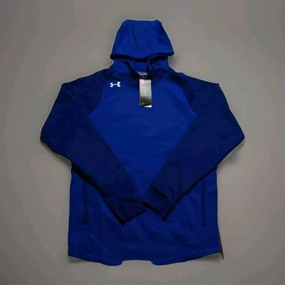 New Under Armour Blue Fleece Pullover Hoodie Cold Gear Men's Dynasty Multi Sizes - Image 1 of 4