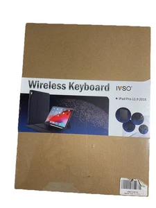 IVSO Tastiera Wireless per Ipad Pro 12.9 2018 Bluetooth Custodia Supporto Nero - Foto 1 di 4
