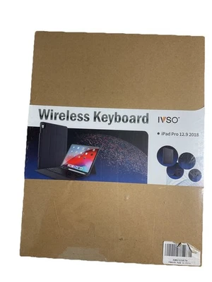 IVSO Wireless Keyboard for Ipad Pro 12.9 2018 Bluetooth Case Stand Black - Image 1 of 4