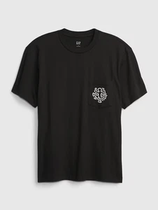 Camiseta Gap Keith Haring 100 % algodón orgánico bolsillo Montreux 1983 negra M #40488 - Imagen 1 de 3