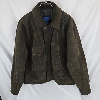 Винтажный TownCraft натуральной кожи Bomber куртка пальто мужской размер XXL лоскутное одеяло с подкладкой - Изображение 1 из 4