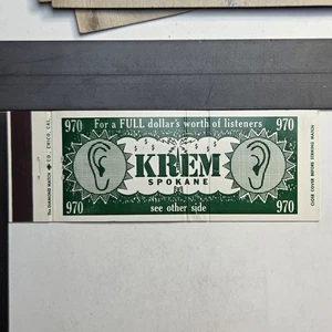KREM Spokane 50er Jahre Vintage Radiosender Werbung Streichholzheftchen - Bild 1 von 2