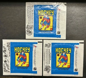3 VARIATIONS 1979-80 Topps Hockey Wax Pack WRAPPERS Wayne Gretzky RC Year (e) - Picture 1 of 2