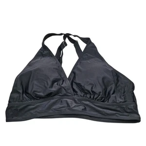 Yonique Womens Sz 18W Bikini Swimsuit Top Black Strap Back NEW - Picture 1 of 4