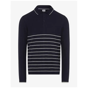 Brax Herren Polo Langarmshirt Style Paros blau weiß gestreift 274948 70434400 23 - Picture 1 of 7