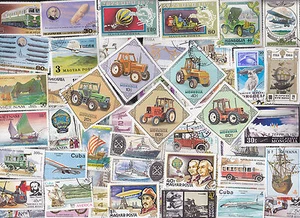 200 ALL DIFFERENT TRANSPORTATION STAMPS - Foto 1 di 2