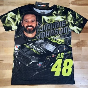 Youth MEDIUM Jimmie Johnson #48 NASCAR Lowes Car Sublimated Kids T Shirt Dry Fit - Picture 1 of 6