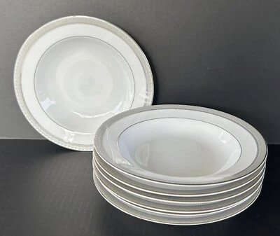 Mikasa Platinum Crown L3428 Soup Bowls 8 1/2" Set of 7 Fine China - Image 1 of 4