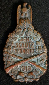 Original Post-WWI German Freikorps Bromberg Badge Polish 1919 Incursion RARE - Picture 1 of 7