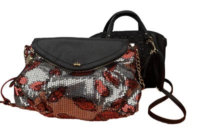 2 Bolsos Juicy Couture Negros y 600 Lentejuelas Labios Bolso Bandolera para Mujer Bolso Cartera Foto 1 de 4