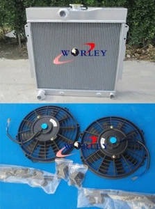 Full Aluminum Radiator+Fan For 3Row 1963-1969 DODGE MOPAR CARS 318 360 V8 - Picture 1 of 11