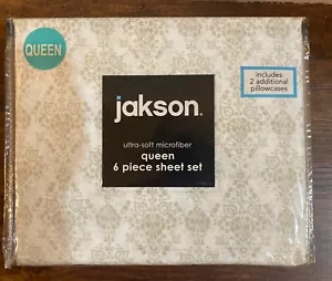 Jakson QUEEN 6-Pc Sheet Set Floral Flat & Fitted Sheets 4 Pillowcases NWT - Picture 1 of 2