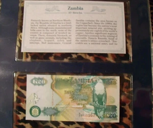 *Most Treasured Banknotes Sambia 1992 20 Kwacha P 36 UNC Prefix A/A - Bild 1 von 3