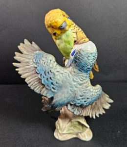 Vintage Goebel Wellensittiche blau gelb Vogel Figur CV95 W.Germany 6,5 Zoll - Bild 1 von 18