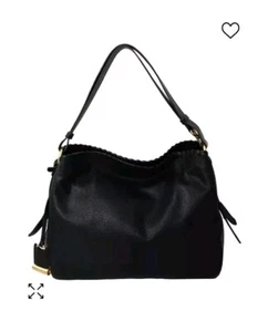 Borsa a tracolla Lodis Evelyn nera Texas vera pelle 12,5x11,25x3,5" nuova - Foto 1 di 14