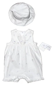 NWT Baby Infant Girls Floral 2 Piece Sleeveless Romper & Hat Set Size 24 Months - Picture 1 of 24