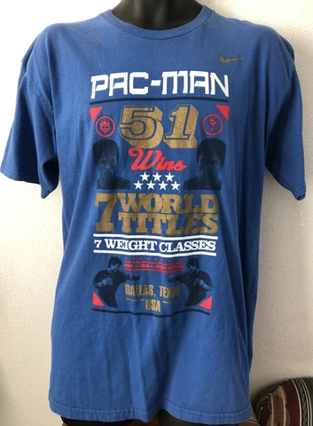 Nike Manny Pacquiao 51 Wins 7 WORLD TITLE DALLAS TEXAS USA Men’s RARE T-shirt L Cover