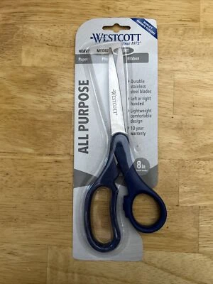 Tijeras rectas todo uso Westcott 8" azul oscuro 13821 Foto 1 de 2