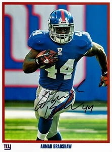 "New York Giants" Ahmad Bradshaw Signed 8X10 Color Photo COA - Picture 1 of 2