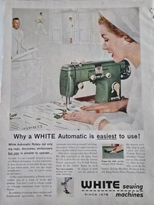 1956 grün WEISSE NÄHMASCHINE Automatik einfach zu bedienen Vintage Anzeige - Bild 1 von 1