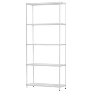 Design Ideas MeshWorks 5 Tier Metal Storage Shelving Unit Rack Bookshelf, White - Picture 1 of 6