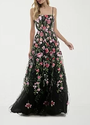 New! City Triangle Womens Embroidered Floral Ball Gown Juniors/Size 11 Was $250 - Image 1 of 4
