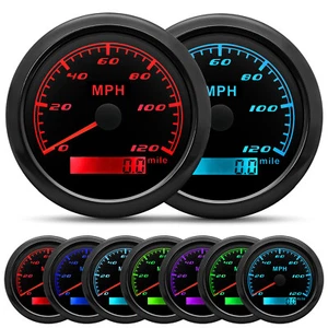 Velocímetro GPS 85 mm calibre 0-120 MPH para motocicletas coche camión barco impermeable - Imagen 1 de 14