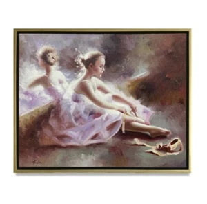 Hungryartist -Original Oil Painting of a Ballet Girl on Canvas 20x24 Framed - Picture 1 of 7