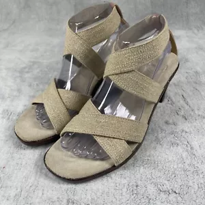 Charleston Shoe Co Sandal Strap Heels Womens Size 9 Sumatra Linen - Picture 1 of 10