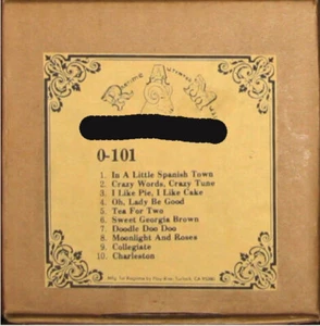 Nickelodeon O-101 Roll   for Coinola, Ragtime Orchestrions, Calliopes, bandorgan - Picture 1 of 1